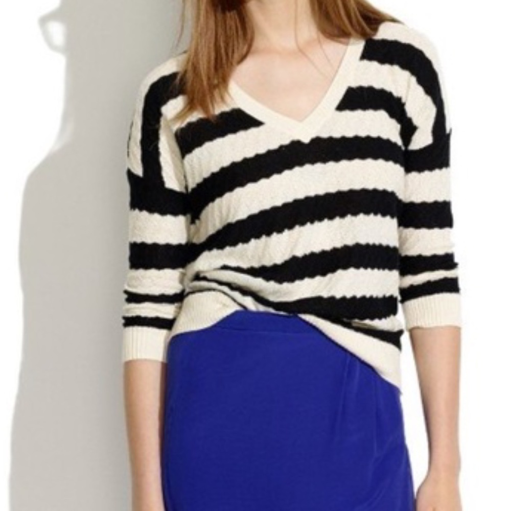 *MADEWELL* Black x White Striped Lakeview Shirt